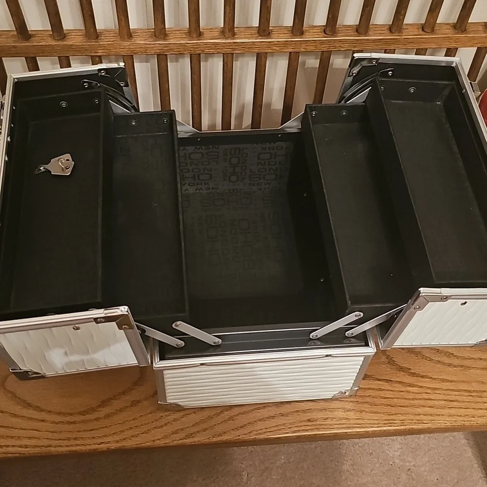 Elegant White and Black Storage Organizer With Key
